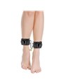 Darkness Black Ankle Cuffs - Cavigliere in Pelle Vegana Nera con Lucchetto
