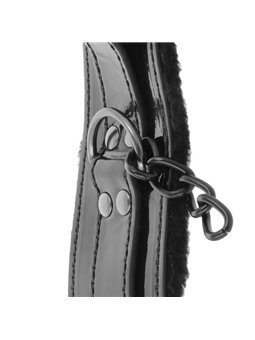 Darkness Black Ankle Cuffs - Cavigliere in Pelle Vegana Nera con Lucchetto