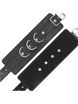 Darkness - Black Adjustable Leather Ankle Handcuffs