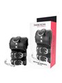 Darkness - Black Adjustable Leather Handcuffs with Lining