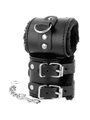 Darkness Wide Black Handcuffs - Polsiere in Pelle Vegana Nera e Fodera Interna