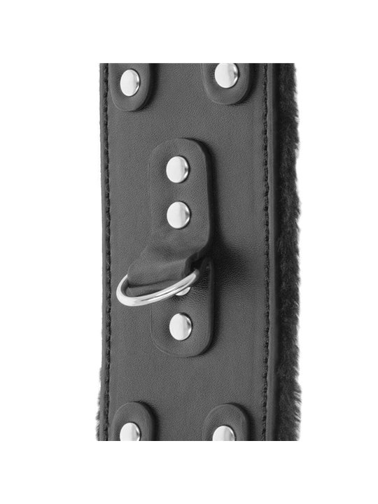 Darkness Wide Black Handcuffs - Polsiere in Pelle Vegana Nera e Fodera Interna