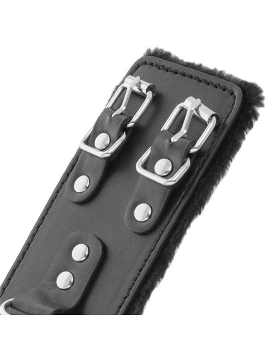 Darkness - Black Adjustable Leather Handcuffs with Lining