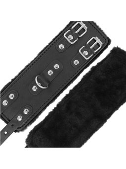 Darkness - Black Adjustable Leather Handcuffs with Lining