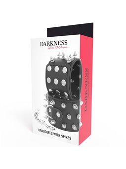 Darkness Handcuffs With Spikes - Polsiere in Pelle Vegana e Borchie a Punta