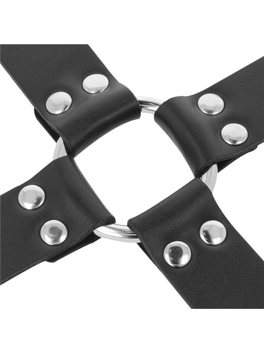 Darkness Hogtie Set - Costrittivo a X con Polsiere e Cavigliere in Pelle Vegana