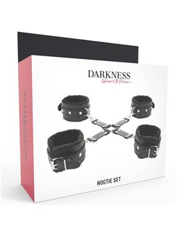 Darkness Hogtie Set - Costrittivo a X con Polsiere e Cavigliere in Pelle Vegana