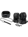 Darkness - Black Leather Handcuffs and Collar