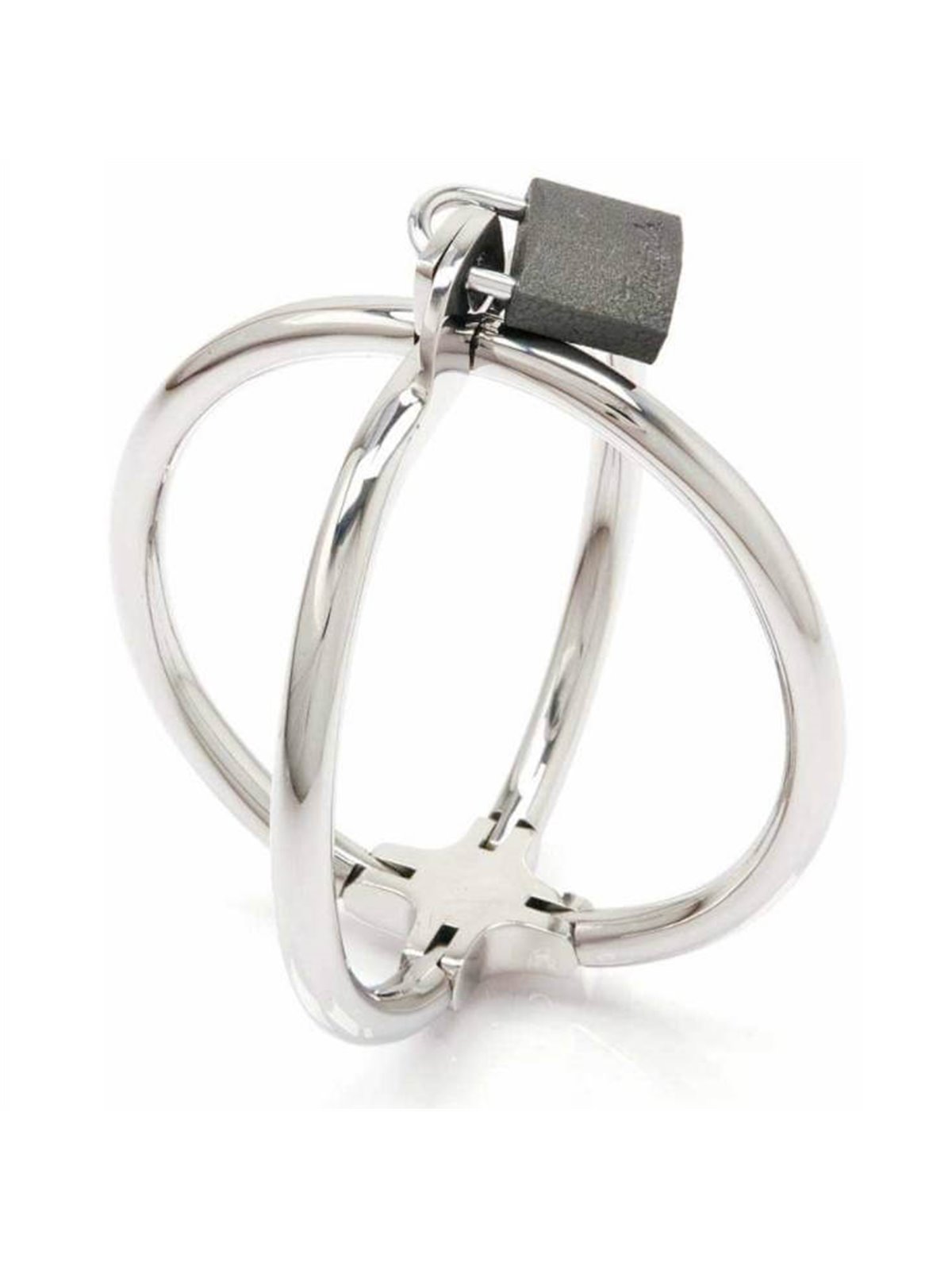 Metal Hard Criss Cross Hand Restraint - Stainless Steel