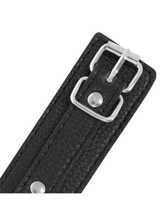 Darkness Textured Black Handcuffs - Polsiere in Finta Pelle Martellata Nera