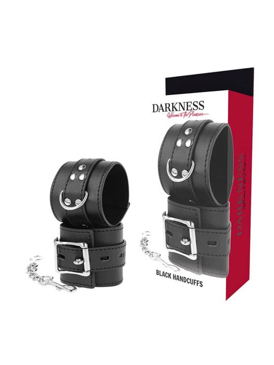 Darkness- Black Leather Handcuffs