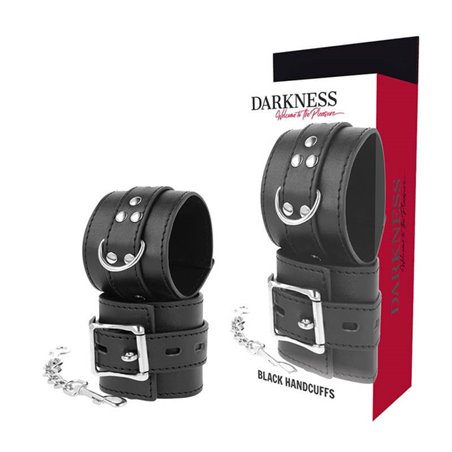 Darkness- Black Leather Handcuffs