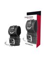 Darkness Black Handcuffs - Polsiere in Pelle Vegana Nera e Fibbie in Metallo