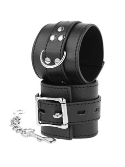 Darkness Black Handcuffs - Polsiere in Pelle Vegana Nera e Fibbie in Metallo