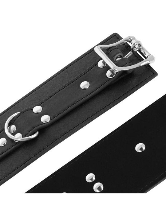 Darkness Black Handcuffs - Polsiere in Pelle Vegana Nera e Fibbie in Metallo