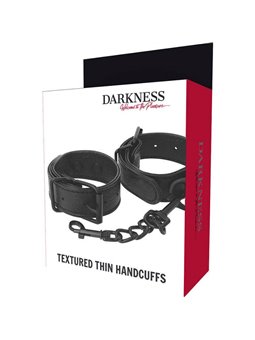 Darkness - Wide Thin Textured Handcuffs