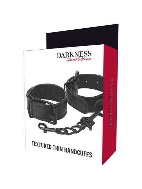 Darkness - Wide Thin Textured Handcuffs