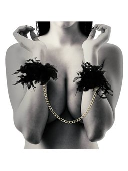 Coquette Chic Desire - Polsiere in Metallo con Piume Nere