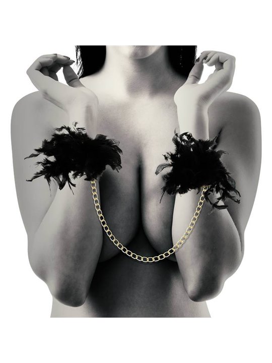 Coquette Chic Desire - Polsiere in Metallo con Piume Nere