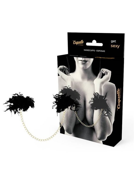 Coquette Chic Desire - Polsiere in Metallo con Piume Nere