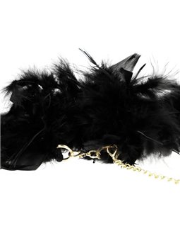 Coquette Chic Desire - Polsiere in Metallo con Piume Nere