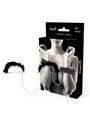 Coquette Chic Desire - Polsiere Fetish in Metallo con Piume Nere