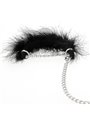 Coquette Chic Desire - Polsiere Fetish in Metallo con Piume Nere