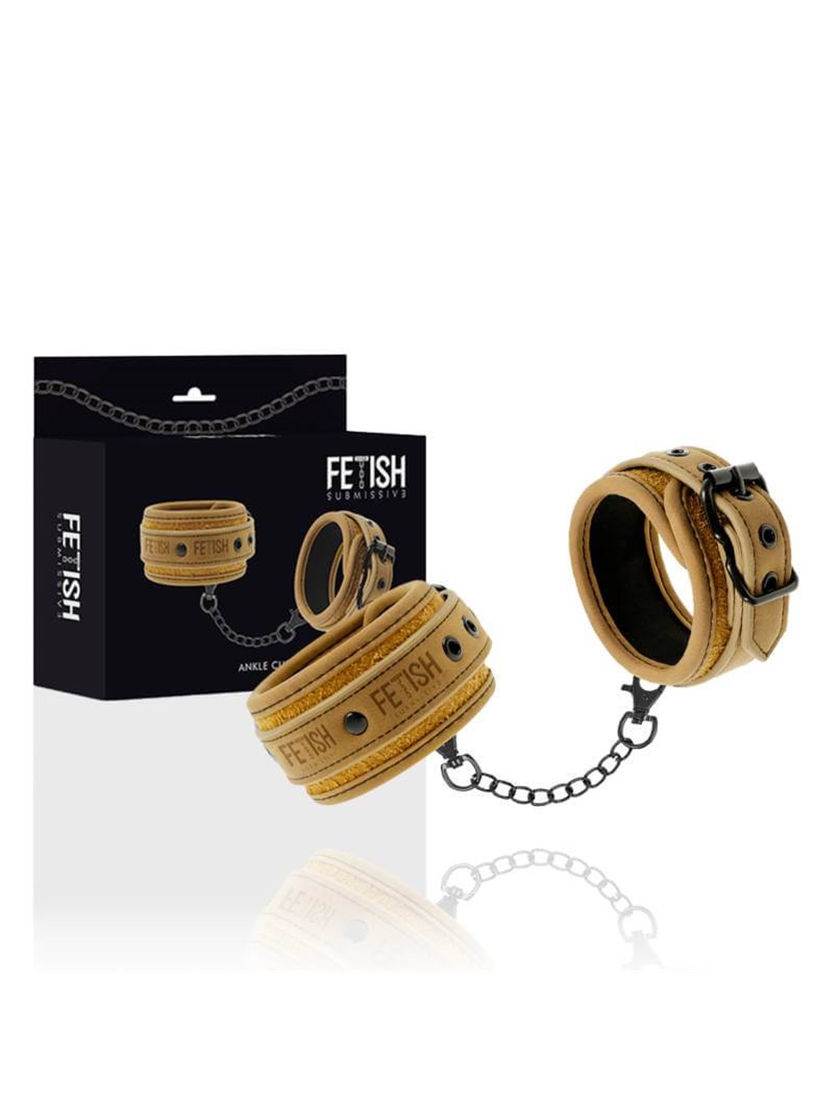 Fetish Submissive Origen - Vegan Leather Ankle Cuffs with Neoprene Lining