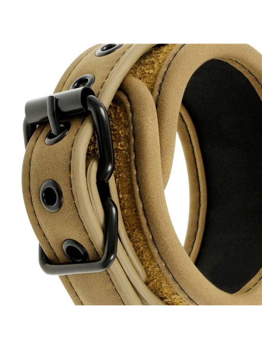 Fetish Submissive Origen - Vegan Leather Ankle Cuffs with Neoprene Lining