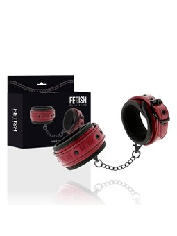 Fetish Submissive Dark Room - Vegan Leather Ankle Handcuffs With Neoprene Lining
