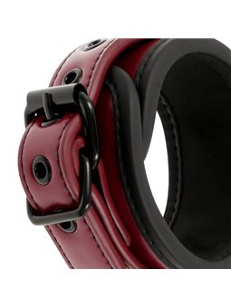 Fetish Submissive Dark Room - Vegan Leather Ankle Handcuffs with Neoprene Lining