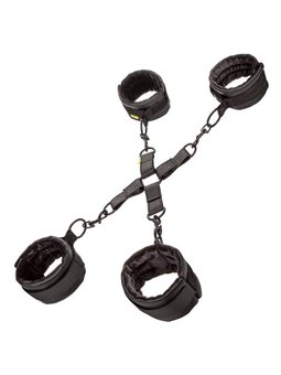 CalExotics Hog Tie - Polsiere e Cavigliere Bondage in Pelle Vegana