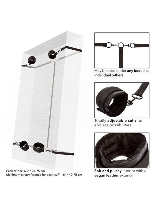 CalExotics Red Restraint - Sistema Costrittivo Da Letto Polsi e Caviglie