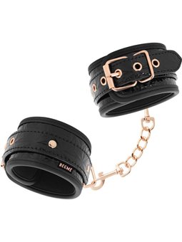Begme Black Edition - Manette Polsini in Pelle Vegana con Dettagli Dorati