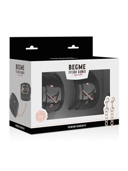 Begme Black Edition - Manette Polsini in Pelle Vegana con Dettagli Dorati