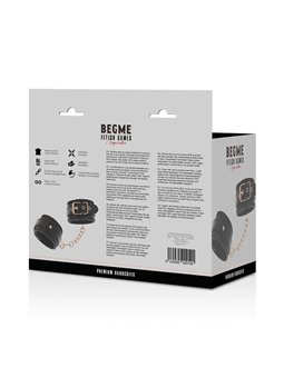 Begme Black Edition - Manette Polsini in Pelle Vegana con Dettagli Dorati