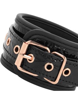 Begme Black Edition - Polsini alla Caviglia in Pelle Vegana con Dettagli Dorati