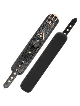 Begme Black Edition - Polsini alla Caviglia in Pelle Vegana con Dettagli Dorati