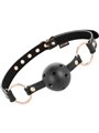 Begme Black Edition - Ball Gag in Pelle Vegana con Dettagli Dorati