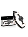 Begme Black Edition - Ball Gag in Pelle Vegana con Dettagli Dorati