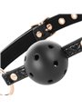 Begme Black Edition - Ball Gag in Pelle Vegana con Dettagli Dorati