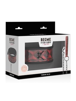 Begme - Red Edition Premium Vegan Leather Collar with Neoprene Lining