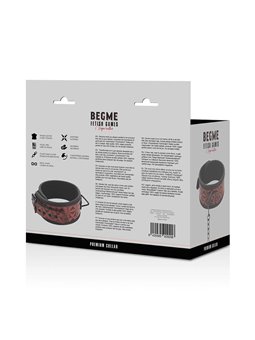 Begme - Red Edition Premium Vegan Leather Collar with Neoprene Lining