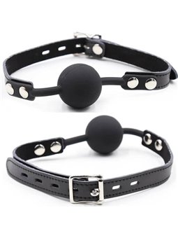 Ohmama Fetish Silicone Ball Gag With Leather Belt