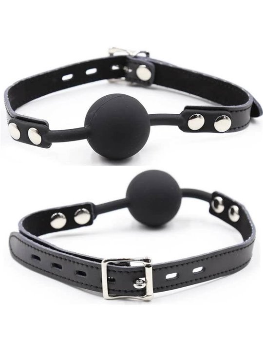 Ohmama Fetish Silicone Ball Gag with Leather Belt