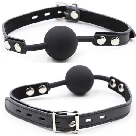 Ohmama Fetish Silicone Ball Gag with Leather Belt