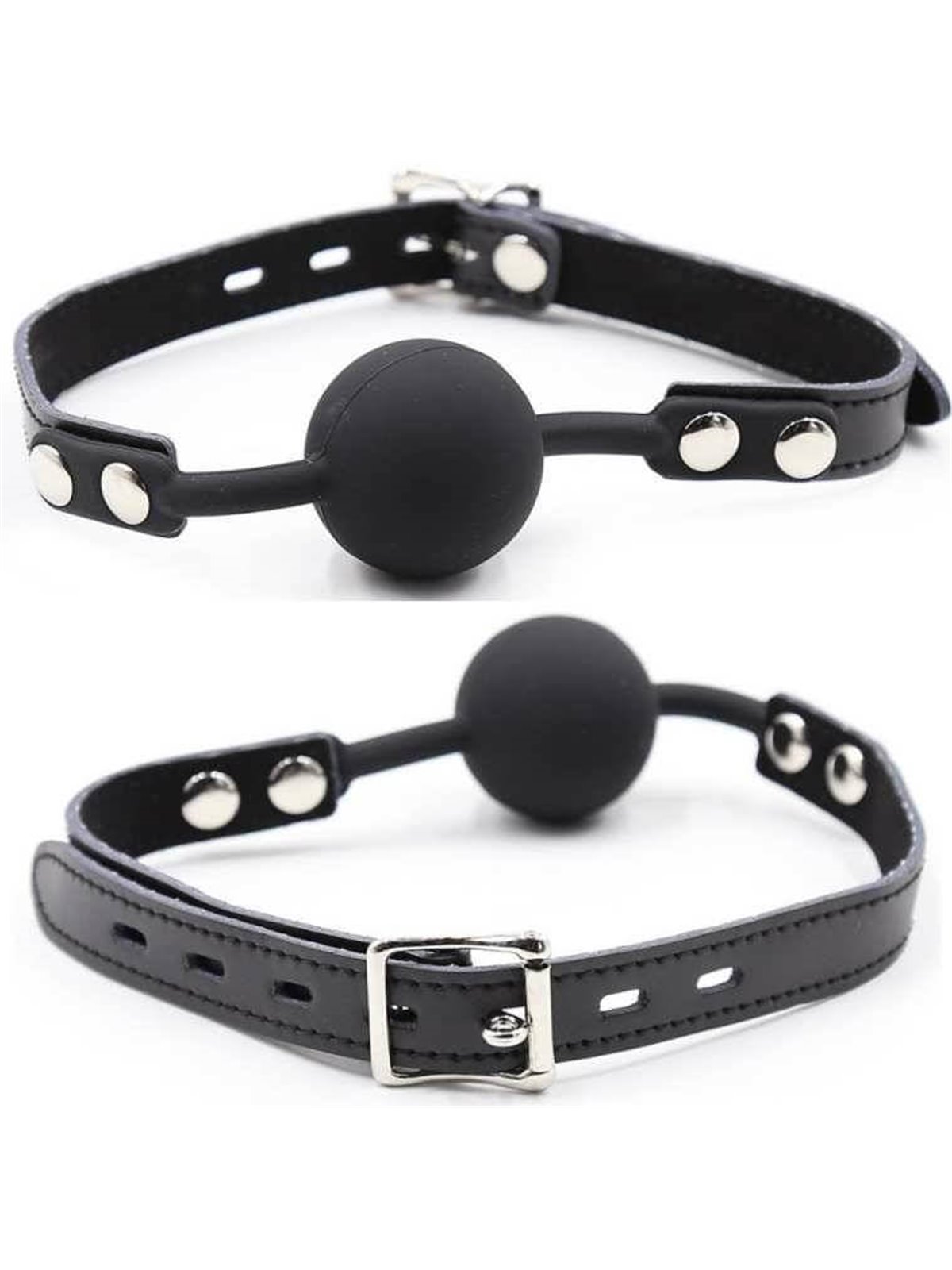 Ohmama Fetish Silicone Ball Gag with Leather Belt