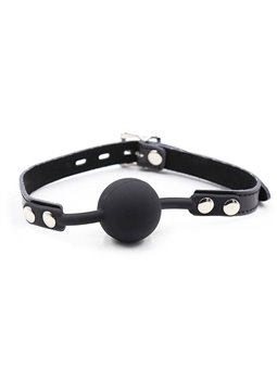 Ohmama Fetish Silicone Ball Gag with Leather Belt