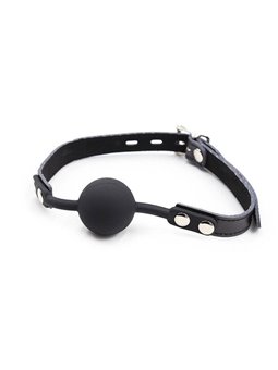 Ohmama Fetish Silicone Ball Gag with Leather Belt