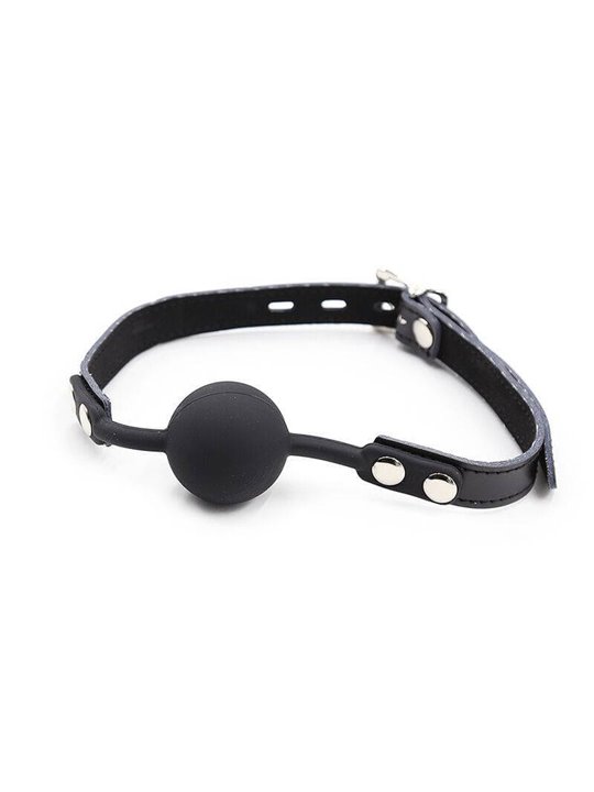 Ohmama Fetish Silicone Ball Gag with Leather Belt